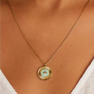 Gorjana Elegant Gold and Blue Pendant Necklace
